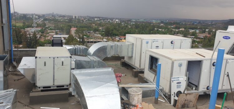 HVAC system supply, installation, testing, and commissioning work underway for a 5 Star Hotel Building in Bahir Dar